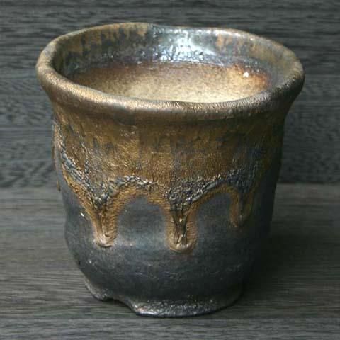 植木鉢 おしゃれ 陶器鉢 信楽焼 金彩中深 S< 8cm 3号 穴あり 金 植木鉢 おしゃれ 陶器鉢 信楽焼 金彩中深 S< 8cm 3号 穴あり 金