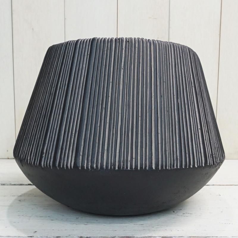 鉢カバー　エディラウンド 黒 TL012-1MBk Mサイズ 鉢カバー エディラウンド 8号鉢用 黒 #ミュールミル TL012-1LBk