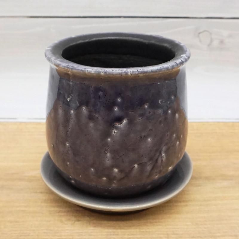 植木鉢 おしゃれ シックスハイシビリ16 受皿付 陶器鉢 幾何学