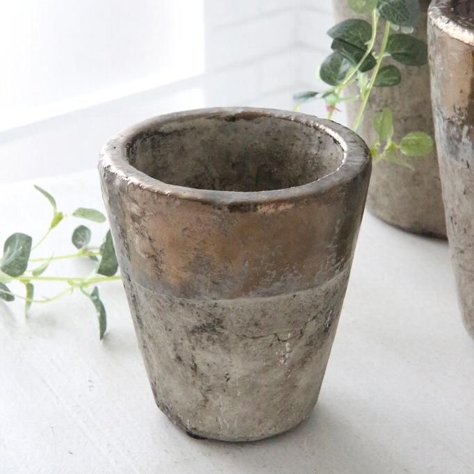 植木鉢 おしゃれ アンティーク 陶器鉢 ミノスラウンドS＜ 9.5cm