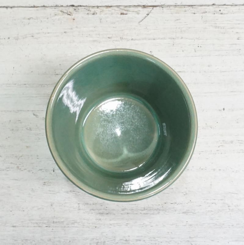 植木鉢 おしゃれ 陶器鉢 カイスコニック11G＜ 11.5cm 4号 穴なし 緑 黒