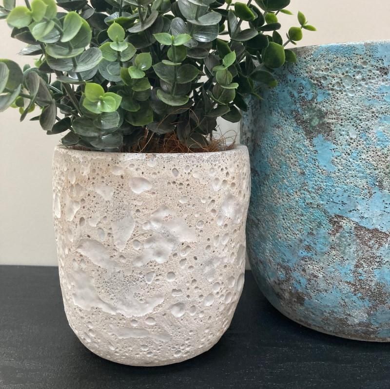 植木鉢 おしゃれ アンティーク 陶器鉢 IS101M 18cm 6号 ブルー 植木鉢 おしゃれ アンティーク 陶器鉢 IS101M 18cm 6号 ブルー