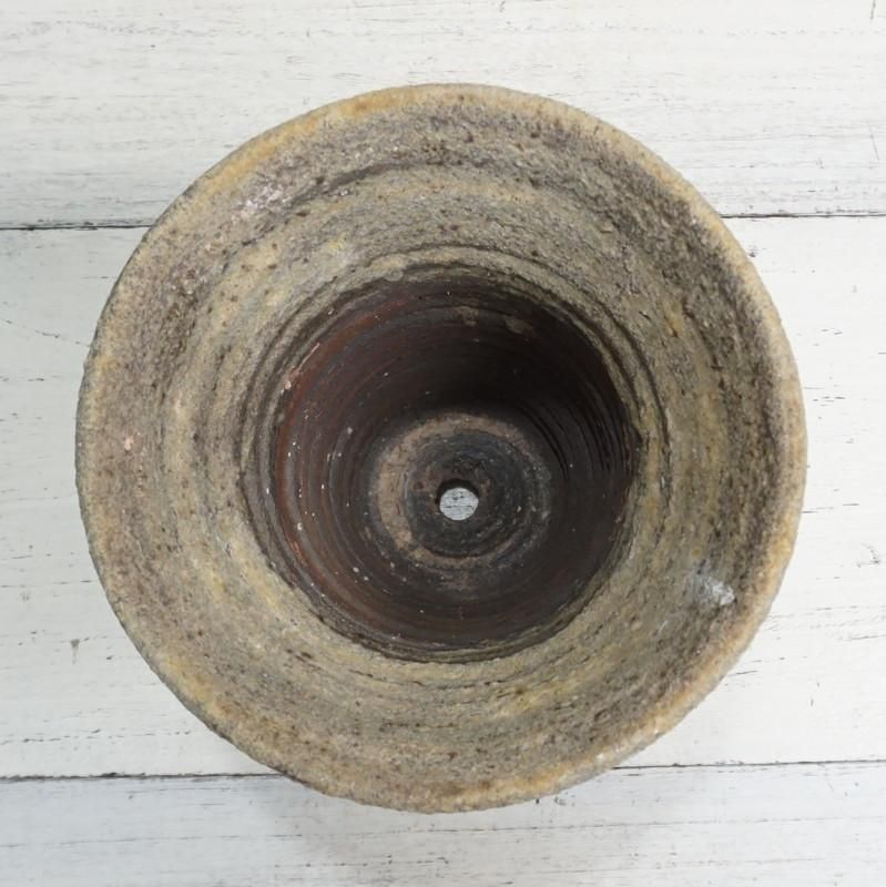 アンティーク　￼植木鉢 植木鉢 おしゃれ アンティーク 陶器鉢 22cm 7号 カーキ 深鉢 縦長