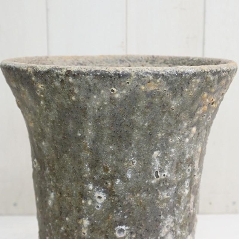 植木鉢 おしゃれ アンティーク 陶器鉢 22cm 7号 カーキ 深鉢 縦長