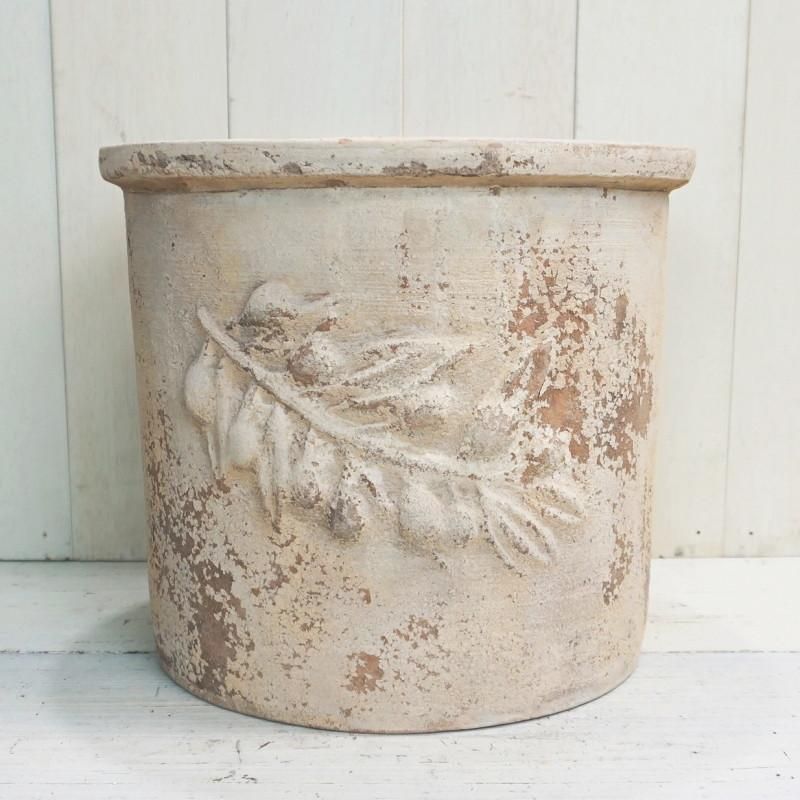 植木鉢 おしゃれ 大型 テラコッタ オリーブ ラウンドアンティコL