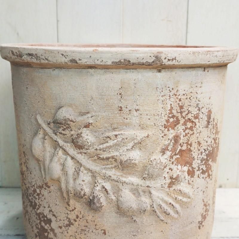 植木鉢 おしゃれ 大型 テラコッタ オリーブ ラウンドアンティコL