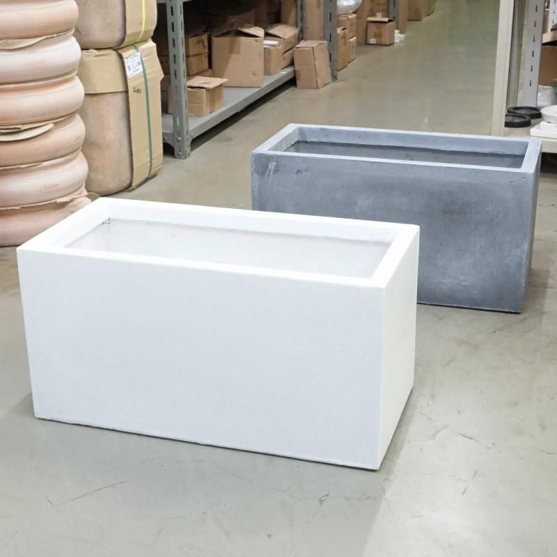 長角プランター おしゃれ 大型 バスク プランター M(2色)＜ファイバー