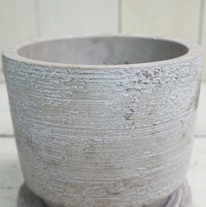 植木鉢 おしゃれ セメント テトラS＜ 12cm 4号 穴あり 受け皿