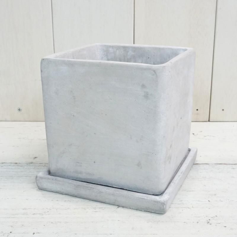 植木鉢 おしゃれ セメント コンクリキューブ L＜ 15cm 5号 底穴あり