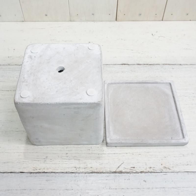 植木鉢 おしゃれ セメント コンクリキューブ L＜ 15cm 5号 底穴あり