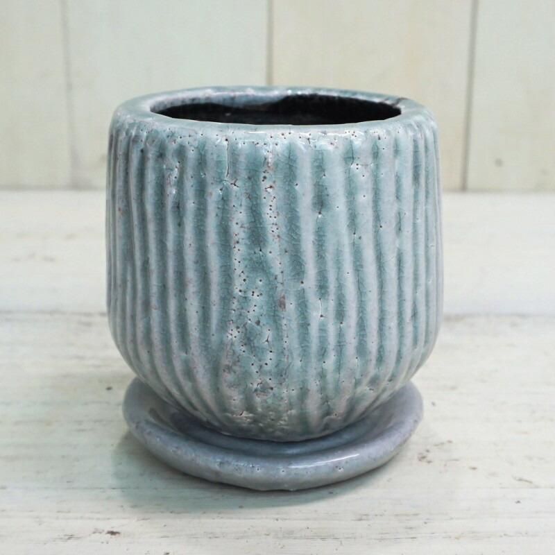 植木鉢 おしゃれ 陶器鉢 ルミオラ2L (5色)＜ 13cm 4号 底穴あり 受け皿