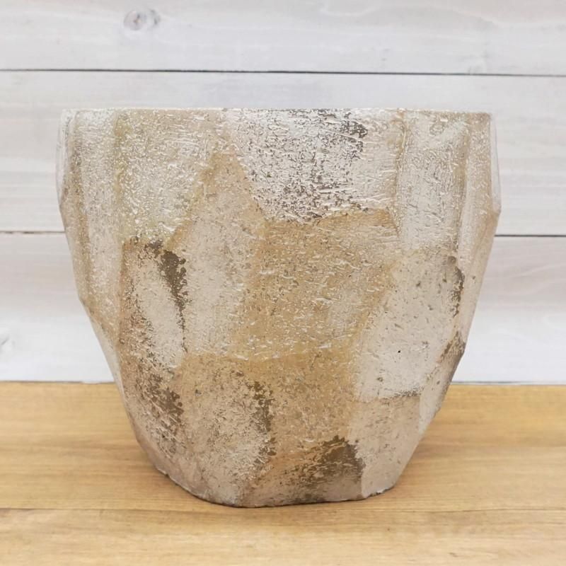 シンプルなコンクリート鉢の盆栽 鉢 コンクリート おしゃれ アンシャルM＜ 24cm 穴あり 植木鉢