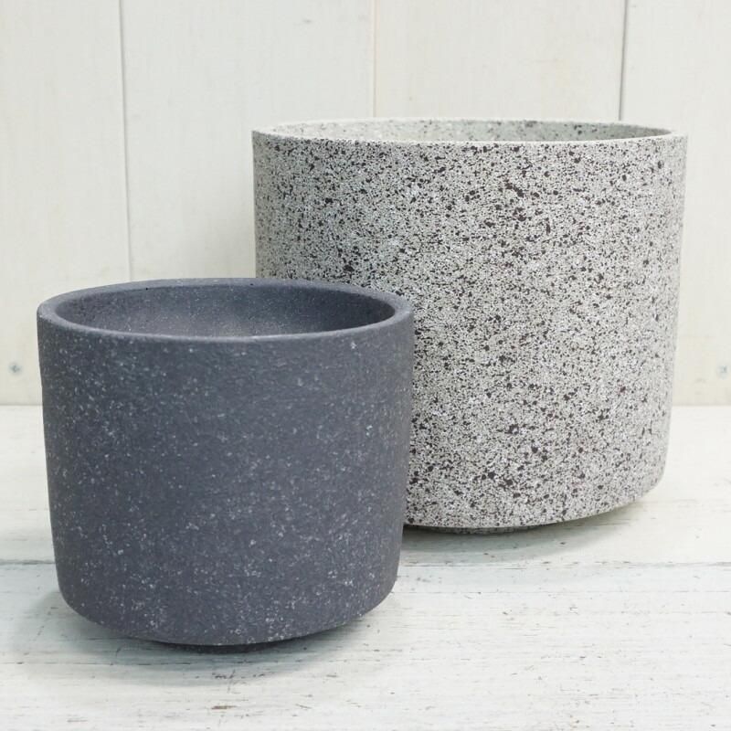 セメントポット コンクリート グレー角型植木鉢2個セット セメント鉢