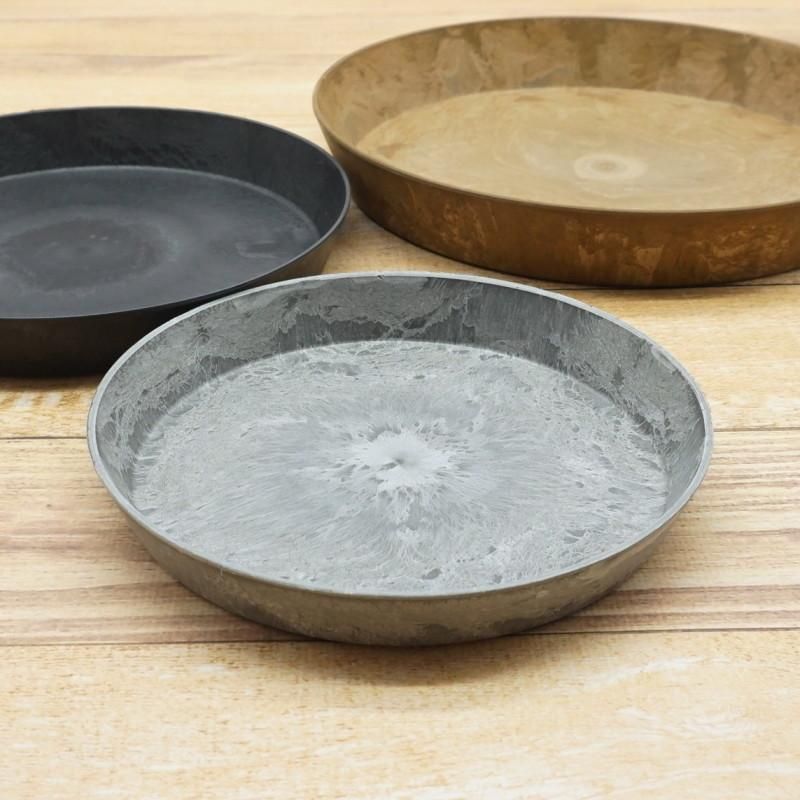 盆栽鉢 受け皿つき 受け皿 植木鉢 おしゃれ アートストーン ラウンドソーサーM 22cm 7号