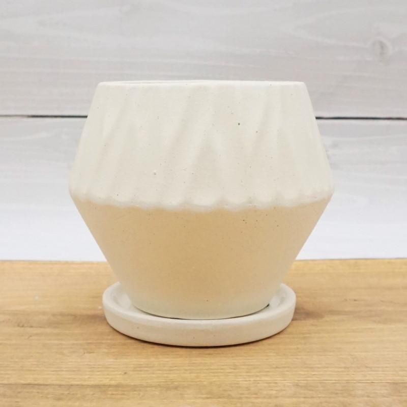 手作り陶器プランター ― アースグラデーション脚付き 5423 手作り陶器プランター ― アースグラデーション脚付き 5423