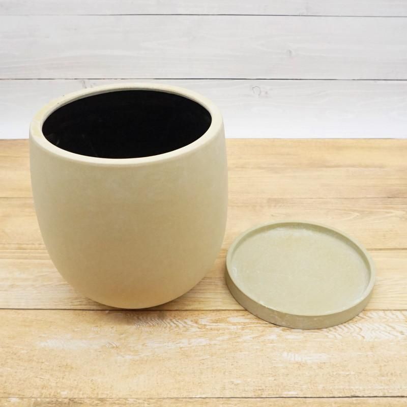 植木鉢 おしゃれ 陶器鉢 アイルエッグS＜ 22.5cm 7.5号 穴あり