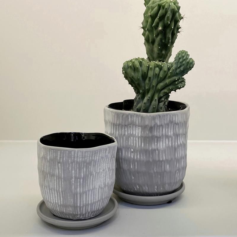 Lサイズ植木鉢 陶器 楽天市場】植木鉢 おしゃれ CORM POT & SAUCER 陶器鉢 受皿付