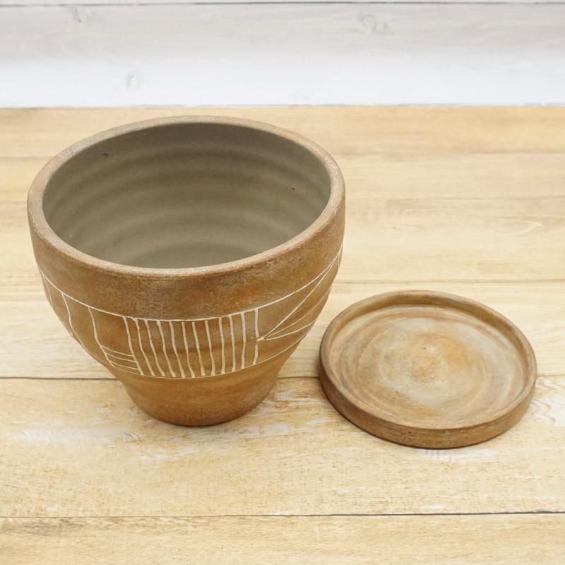 植木鉢 おしゃれ 陶器鉢 ミラベルL(2色)＜ 20cm 6.5号 穴あり 受け皿