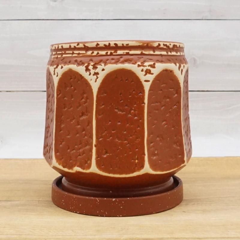 植木鉢 おしゃれ 陶器鉢 コモンS (2色) 18cm 6号 穴あり 受け皿付