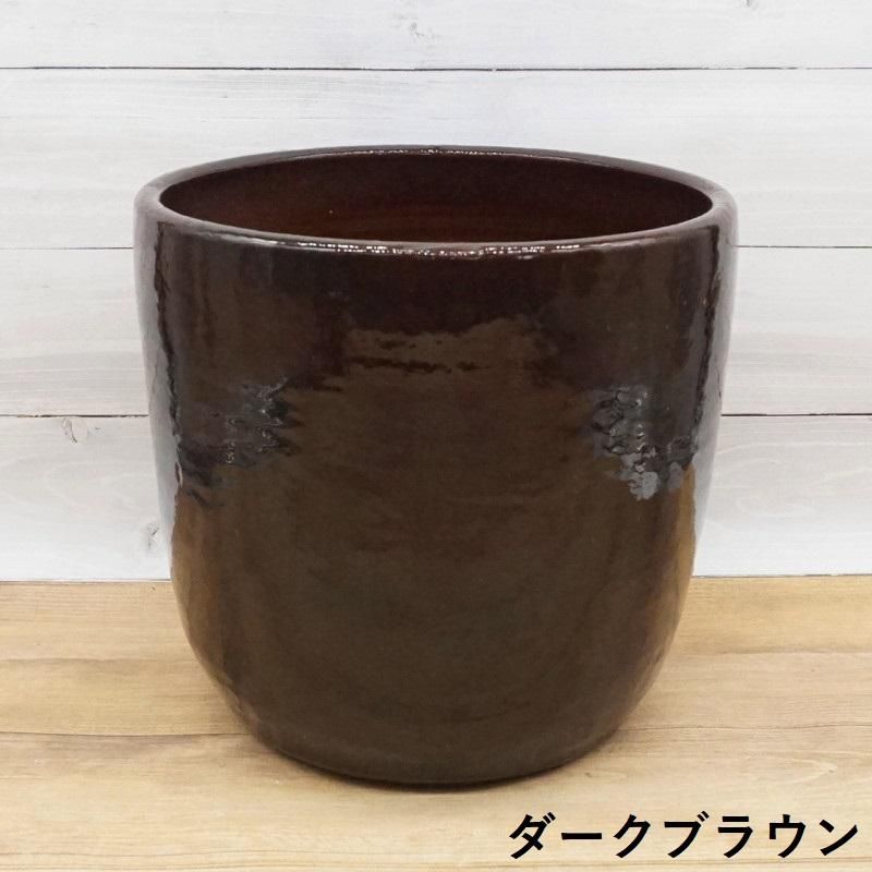 陶器製 盆栽鉢 ダークブラウン 大きめ　22号 陶器製 盆栽鉢 ダークブラウン 大きめ 22号