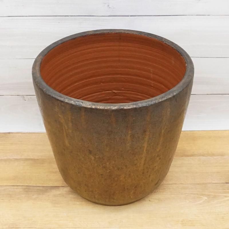 植木鉢 おしゃれ 陶器鉢 ループラウンドM(4色) 38cm 12.5号