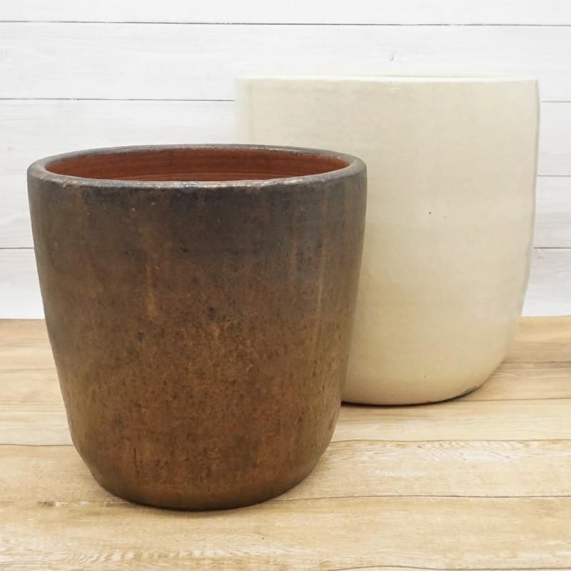 植木鉢 おしゃれ 陶器鉢 ループラウンドM(4色) 38cm 12.5号