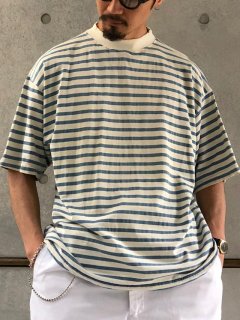 1980's French Vintage Border T-shirt SKYBLUE