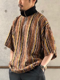 1980's Europe Vintage Printed Viscose Over Fit Shirt STREAM