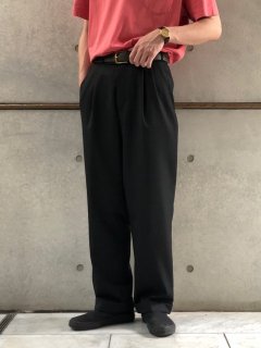 1990's Europe Vintage 2tucks BLACK Trousers
