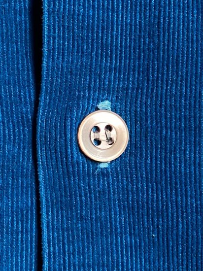 1960's USA Vintage 日本製の青藍系色コーデュロイシャツ size L