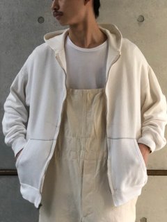 1950-60's Vintage Full-zip Sweat Parka size Approx.XL
Off White Color