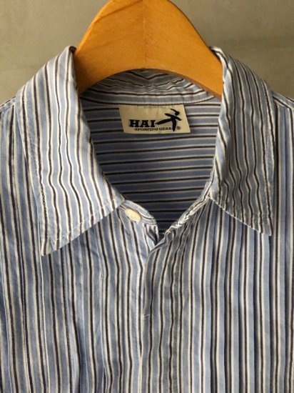 1980-90's ISSEY MIYAKE “HAI SPORTING GEAR” Pleats Stripes Shirt