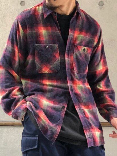 1960's Vintage Shadow Check Cotton Flannel Shirt