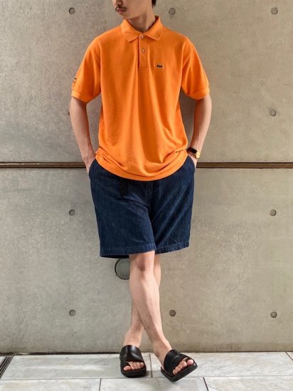 1990s Made in FRANCE. Vintage LACOSTE Polo-shirt Orange / size XL