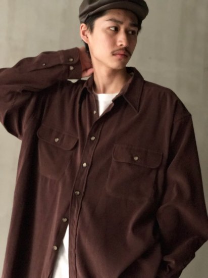 1990's Vintage Suede-touch
Chocolate Brown Color Shirt