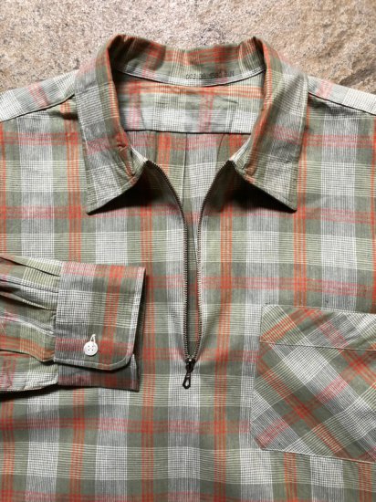 1950's Europe Vintage
Half-Zip Smock Shirt size38(Approx.M)