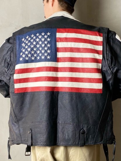 1980's Vintage OASIS
USA Policemen type Leather Riders Jacket