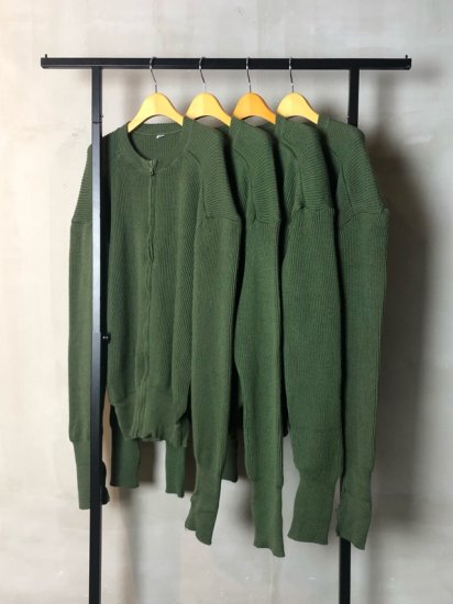 1970's Swedish Military Vintage Zip-up Knit Jacket / size 7