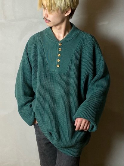 1980s Vintage Eddie Bauer
Cotton Henry-neck knit