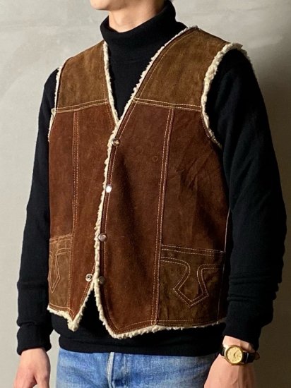 1980-90s Vintage hecho en mexico suede Boa Vest