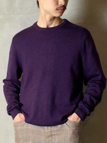 00s BrooksBrothers Wool Crew-neck Sweater PURPLE Color"