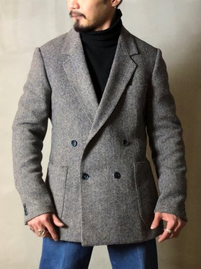 1970's Vintage Tweed Double-Braceted Tailored Jacket "SAKS FIFTH AVENUE"
