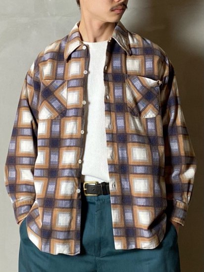 1970's Vintage Cotton Flannel Check Shirt 