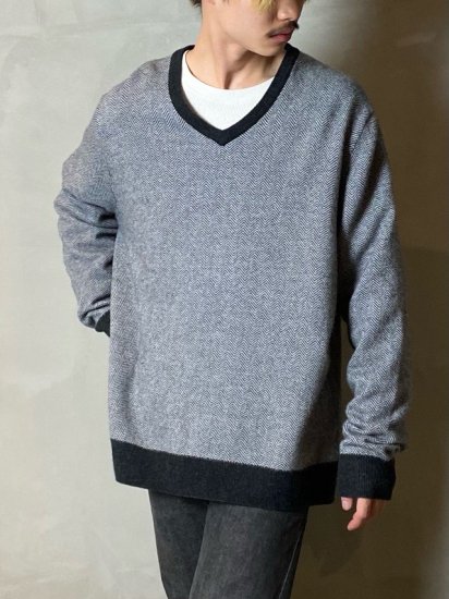 1990-00s Italian Vintage CANALI Wool  Cashmere Knit Sweater
