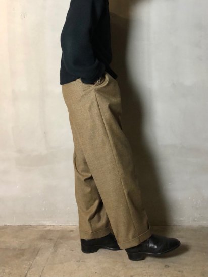 1990's Vintage Wool Flannel 1tuck Trousers
size w32inch