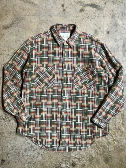 1990's Vintage Crazy Heavy Check Cotton Flannel Shirt