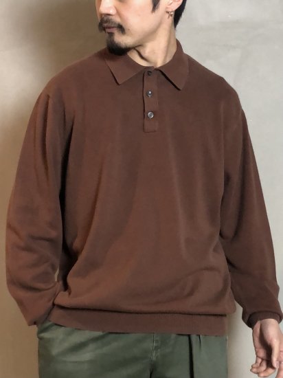 1990's Europe Vintage Knit Polo CHOCOLATE