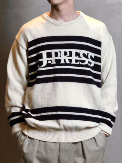 1990's Vintage J.PRESS
Border Wool Knit Sweater