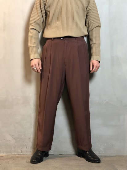 1980's Italian Vintage
Rayon 2tucks Trousers BORDEAUX