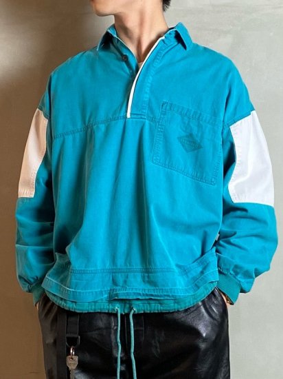 1980's NUOVO INDUSTRIALE Cotton Twill&Sweat Switched Smock